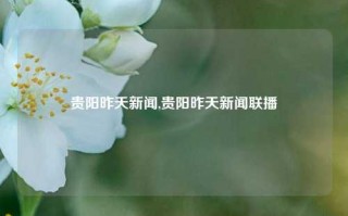 贵阳昨天新闻,贵阳昨天新闻联播