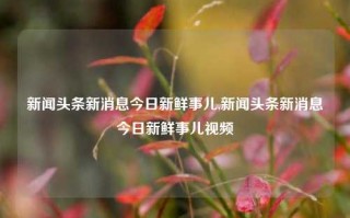 新闻头条新消息今日新鲜事儿,新闻头条新消息今日新鲜事儿视频