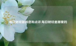 每日财经新消息和点评,每日财经是哪里的