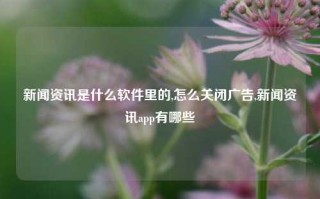 新闻资讯是什么软件里的,怎么关闭广告,新闻资讯app有哪些