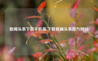 新闻头条下载手机版,下载新闻头条官方网站