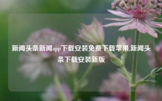 新闻头条新闻app下载安装免费下载苹果,新闻头条下载安装新版