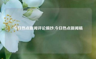 今日热点新闻评论摘抄,今日热点新闻稿