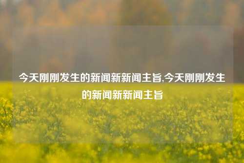 今天刚刚发生的新闻新新闻主旨,今天刚刚发生的新闻新新闻主旨-第1张图片-新闻资讯网