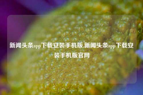 新闻头条app下载安装手机版,新闻头条app下载安装手机版官网-第1张图片-新闻资讯网